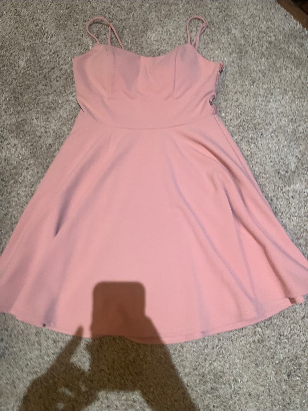 City triangles Pink Lace Trim back mini dress